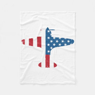 Vliegtuigvaartuig Veteraan Pilot Gift, Vliegtuig V Fleece Deken