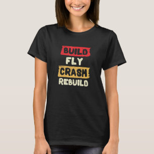 Vliegtuigvaartuig voor de reconstructie van vliegt t-shirt