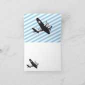 Vliegtuigverjaardagsfeest Bedankt briefkaarten (Binnen)