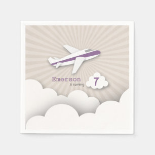 Vliegtuigverjaardagsfeestje - Paarse Servetten