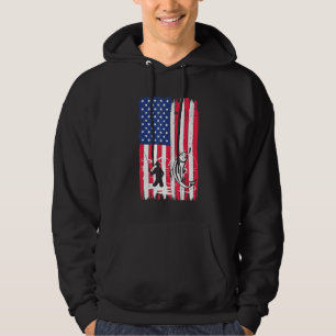 Vliegtuigvisserij Amerikaanse vlag Mannen  visseri Hoodie