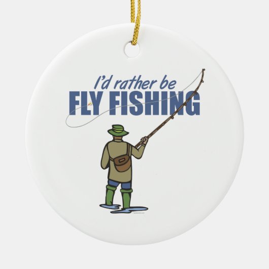 Vliegtuigvisserij in de wateren keramisch ornament (Voorkant)