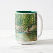 Vliegtuigvisserij Tweekleurige Koffiemok (Voorkant rechts)