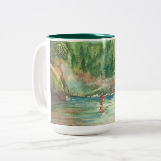 Vliegtuigvisserij Tweekleurige Koffiemok (Voorkant links)