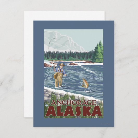 Vliegtuigvissers - Anchorage, Alaska Briefkaart (Voorkant / Achterkant)