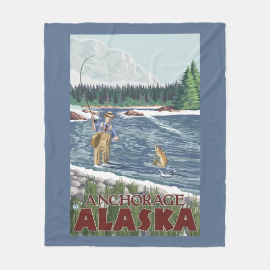 Vliegtuigvissers - Anchorage, Alaska Fleece Deken (Voorkant)