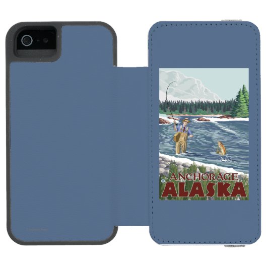 Vliegtuigvissers - Anchorage, Alaska Incipio iPhone Portemonnee Hoesje (Agenda Open)