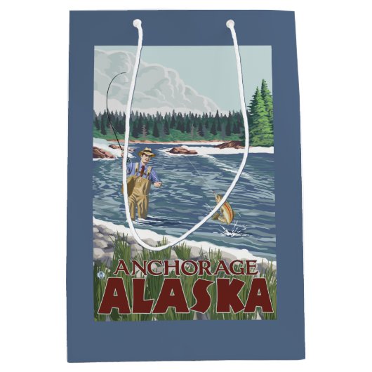 Vliegtuigvissers - Anchorage, Alaska Medium Cadeauzakje (Voorkant)