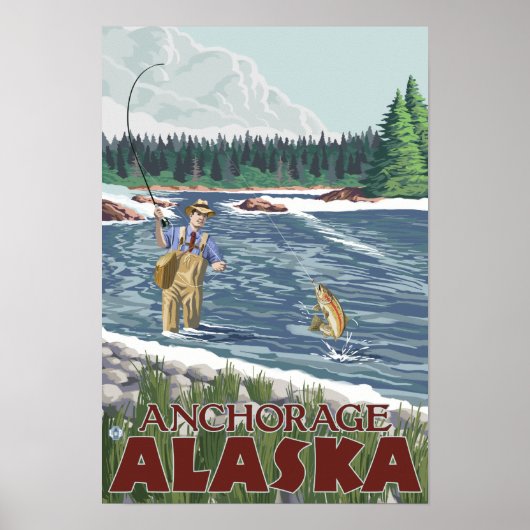 Vliegtuigvissers - Anchorage, Alaska Poster (Voorkant)