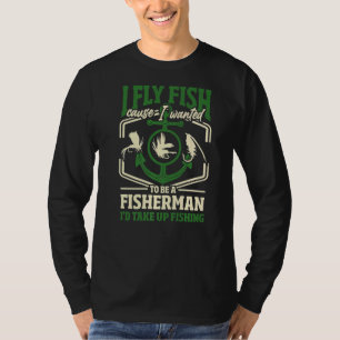 Vliegtuigvissers met de hengel en met de hengel t-shirt