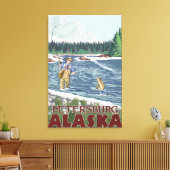 Vliegtuigvissers - Petersburg, Alaska Canvas Afdruk (Insitu (Woonkamer))