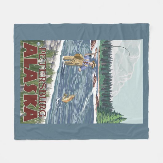 Vliegtuigvissers - Petersburg, Alaska Fleece Deken (Voorkant (Horizontaal))