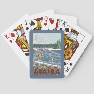 Vliegtuigvissers - Petersburg, Alaska Pokerkaarten