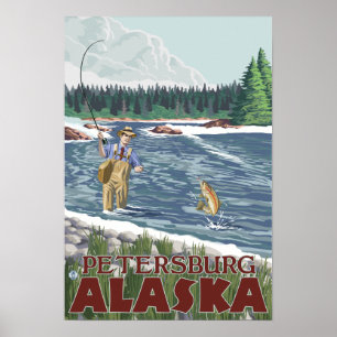 Vliegtuigvissers - Petersburg, Alaska Poster