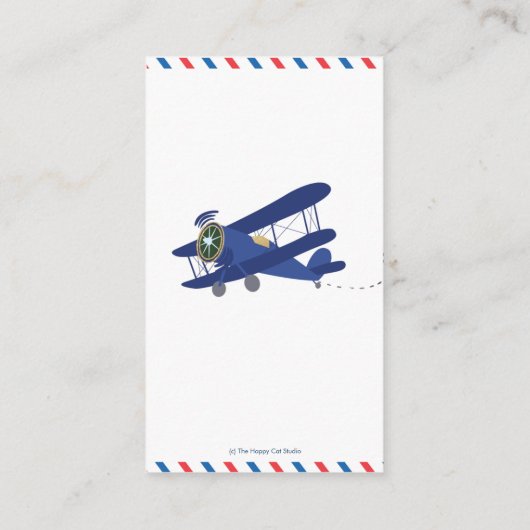 vliegtuigvlakte blauw Baby, afbijl Informatiekaartje (Achterkant)