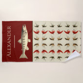 Vliegtuigvliegen Rustic Salmon Beach Towel Strandlaken (Voorkant)