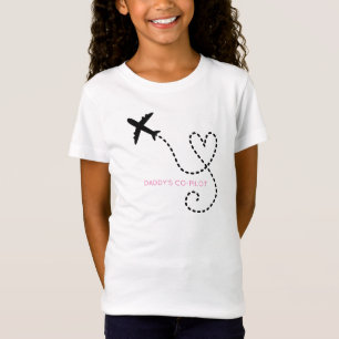 Vliegtuigvliegende Heart Dad's Co-Pilot Kinder Fun T-shirt