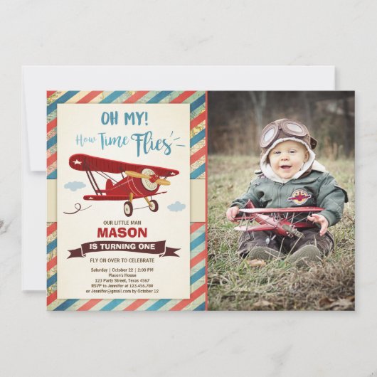 Vliegtuigvlieger Vliegtuigjongen Kaart (Voorkant)