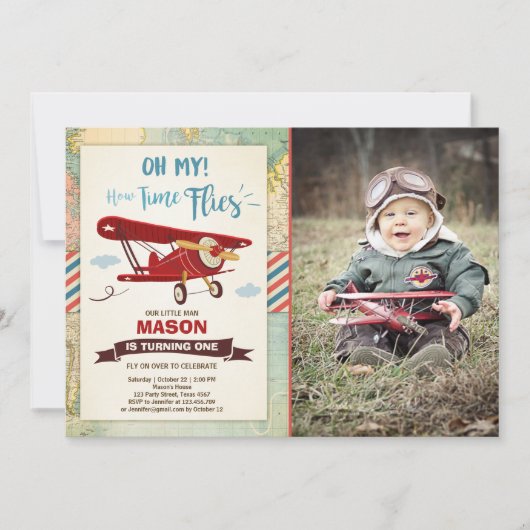 Vliegtuigvlieger Vliegtuigjongen Kaart (Voorkant)