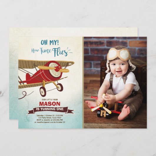 Vliegtuigvlieger Vliegtuigjongen Kaart (Voorkant / Achterkant)