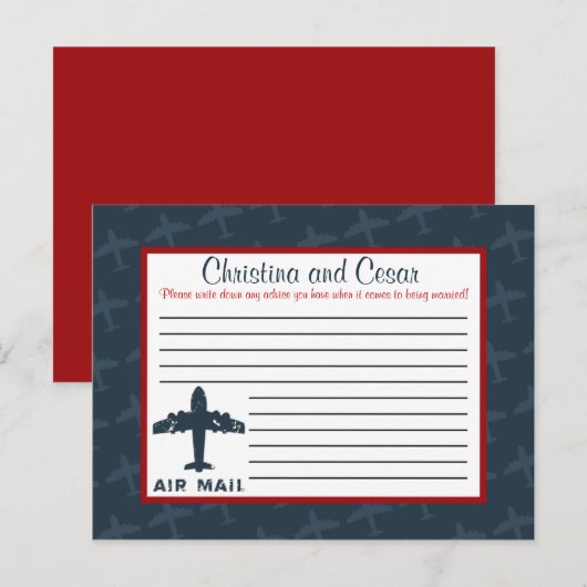 Vliegtuigvliegtuig met Kaart voor schriftelijk adv (Voorkant / Achterkant)