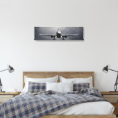 Vliegtuigvliegtuig met wolken panoramisch canvas (Insitu (Slaapkamer))