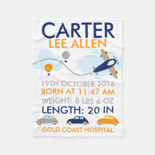 Vliegtuigvliegtuig op maat fleece deken