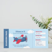 Vliegtuigvliegtuig Ticket Boys Birthday Party Kaart (Staand voorkant)