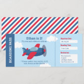 Vliegtuigvliegtuig Ticket Boys Birthday Party Kaart (Voorkant / Achterkant)
