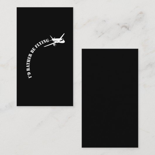 Vliegtuigvliegtuigexploitant vliegend vliegtuig visitekaartje (Voorkant / Achterkant)