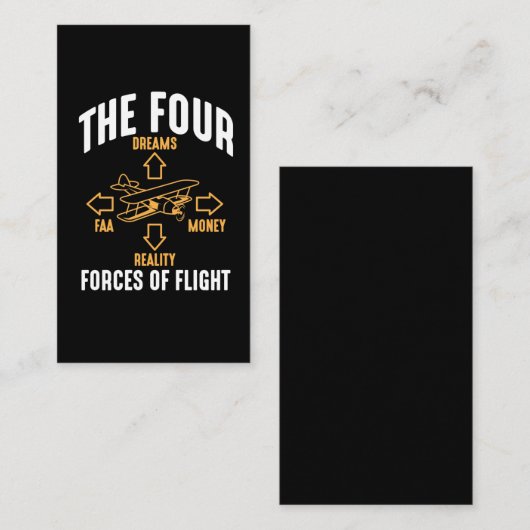 Vliegtuigvliegveld Fan Funny Pilot Vier Strijdkrac Visitekaartje (Voorkant / Achterkant)