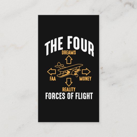 Vliegtuigvliegveld Fan Funny Pilot Vier Strijdkrac Visitekaartje (Voorkant)