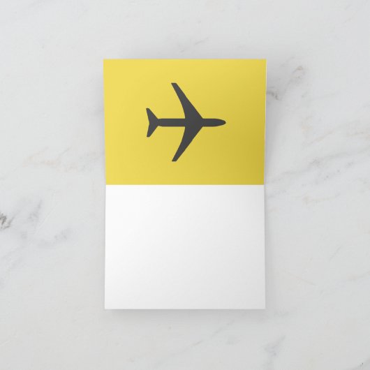 Vliegtuigvlucht met minimalistisch vliegtuig feestdagen kaart (Binnen)