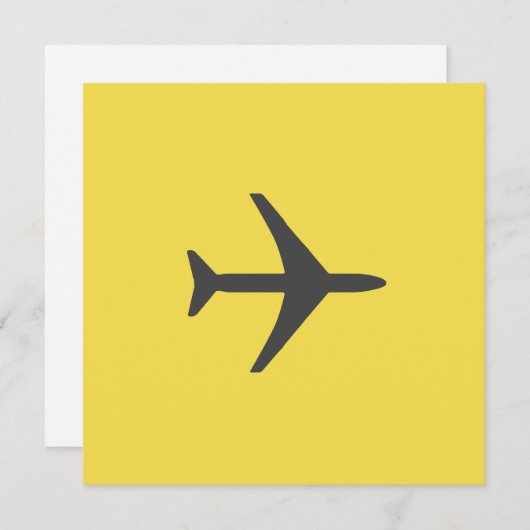 Vliegtuigvlucht met minimalistisch vliegtuig feestdagenkaart (Voorkant / Achterkant)