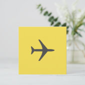 Vliegtuigvlucht met minimalistisch vliegtuig feestdagenkaart (Staand voorkant)