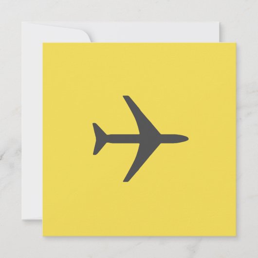 Vliegtuigvlucht met minimalistisch vliegtuig feestdagenkaart (Voorkant)