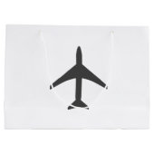 Vliegtuigvlucht met minimalistisch vliegtuig groot cadeauzakje (Achterkant)