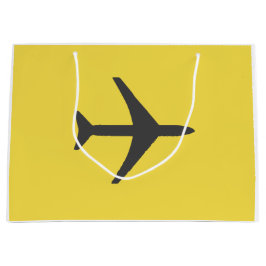 Vliegtuigvlucht met minimalistisch vliegtuig groot cadeauzakje