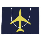 Vliegtuigvlucht met minimalistisch vliegtuig groot cadeauzakje (Voorkant)