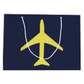 Vliegtuigvlucht met minimalistisch vliegtuig groot cadeauzakje (Achterkant)