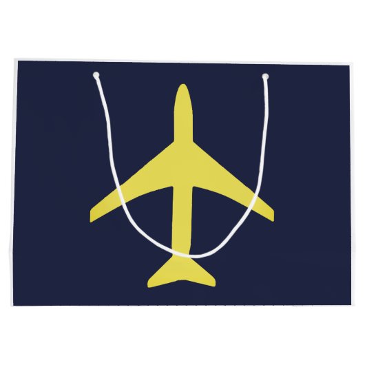 Vliegtuigvlucht met minimalistisch vliegtuig groot cadeauzakje (Achterkant)