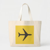 Vliegtuigvlucht met minimalistisch vliegtuig grote tote bag (Voorkant)