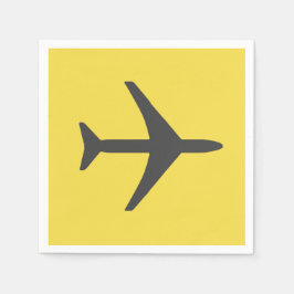 Vliegtuigvlucht met minimalistisch vliegtuig servet