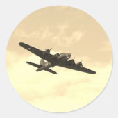 Vliegtuigvlucht Ronde Sticker (Voorkant)