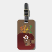 Vliegtuigvluchten, Rood Afro-Bagagelabel Bagagelabel (Voorkant verticaal)