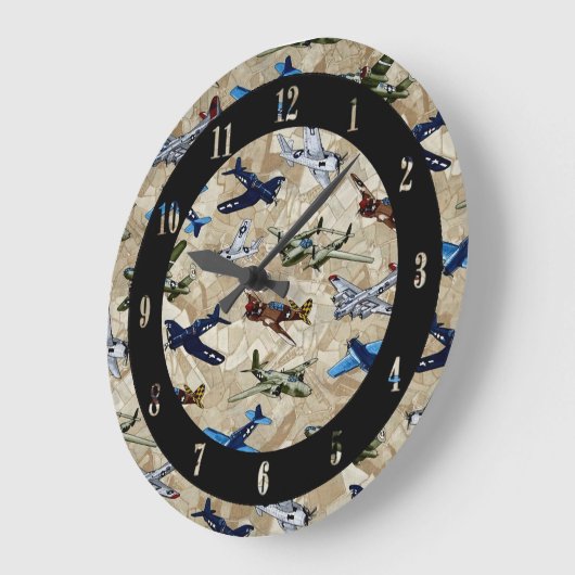 vliegtuigwandklok grote klok (Hoek)