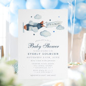  vliegtuigWaterverf Het is een Baby shower van een Kaart