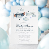  vliegtuigWaterverf Het is een Baby shower van een Kaart