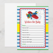 Vliegtuigwensen voor de Kaart van het Baby shower (Voorkant / Achterkant)