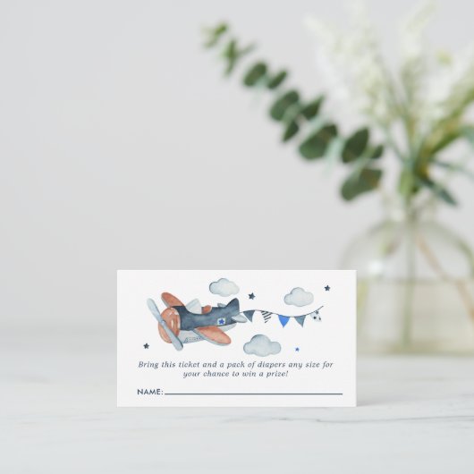  vliegtuigwolken Baby shower luierspoeling Informatiekaartje (Staand voorkant)